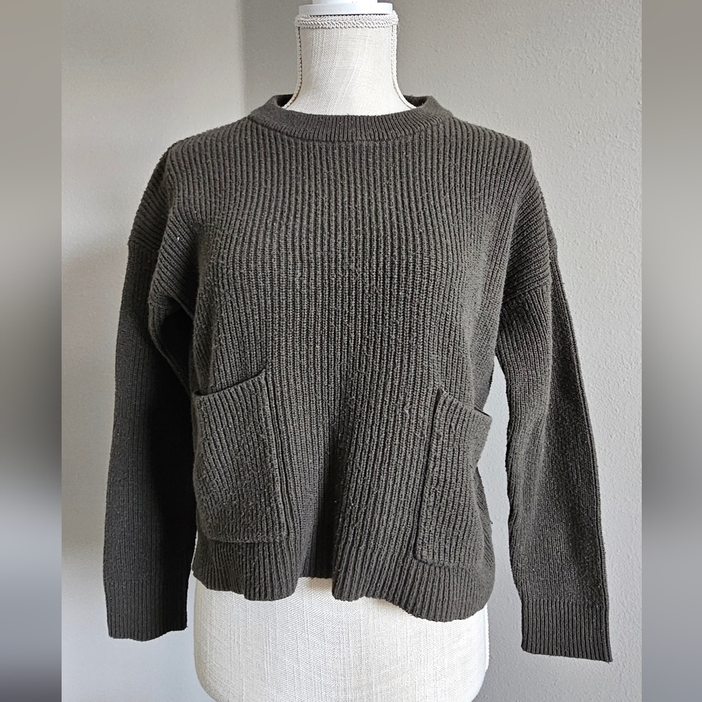 Madewell Women's Ribbed Knit Sweater - Dark Brown